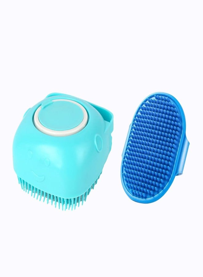 فرشاة استحمام وقفازات تنظيف للحيوانات الأليفة 2 في 1 للكلاب والقطط، عبوة من قطعتين - Image 1